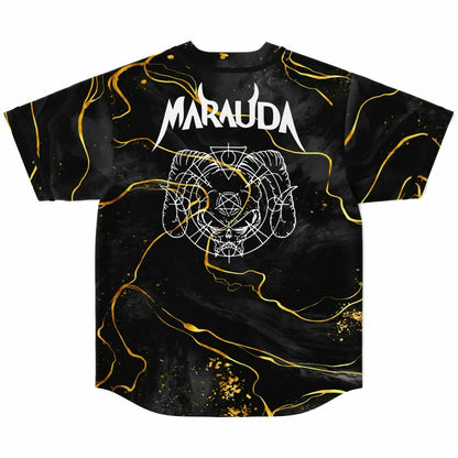 Marauda Black Gold Liquid Rave Baseball Jersey