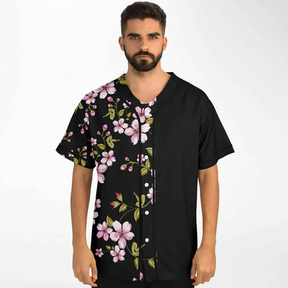 Black Cherry Blossom Rave Baseball Jersey