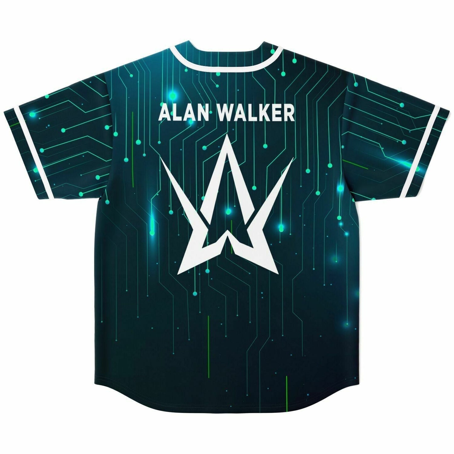 Alan Walker Dark Teal Glowing Tech Rave Baseball Jersey