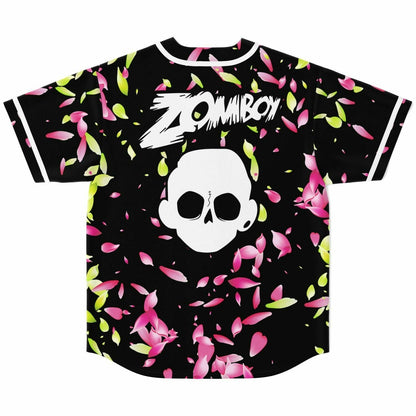Zomboy Black Scattered Flower Rave Baseball Jersey