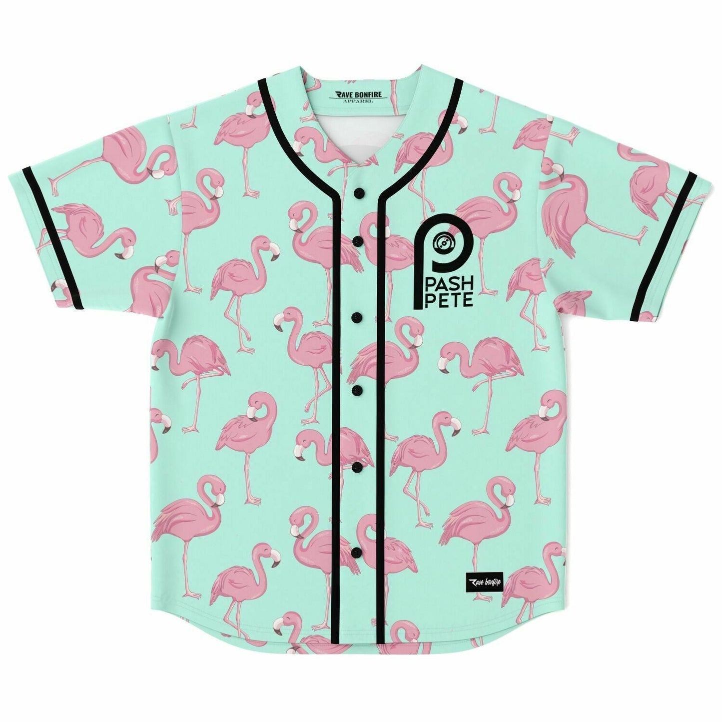 Pash Pete Mint Green Repeating Pink Rave Baseball Jersey