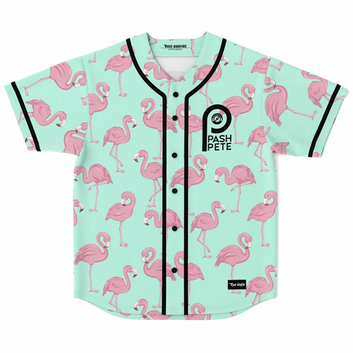 Pash Pete Mint Green Repeating Pink Rave Baseball Jersey