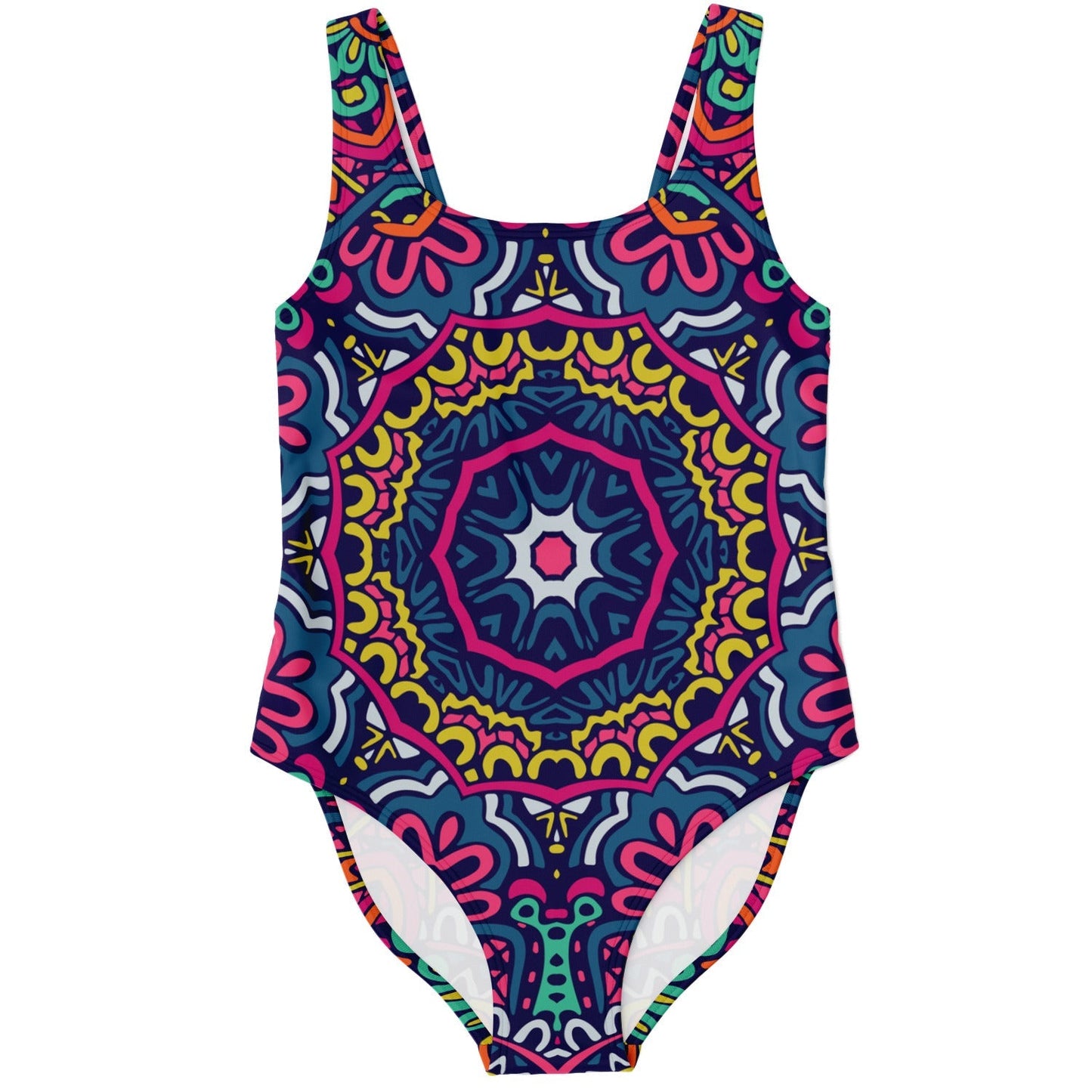 Navy Blue Symmetrical Mandala Rave Swimsuit