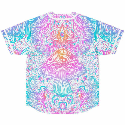 White Psychedelic Mushrooms Rave Baseball Jersey