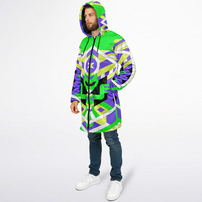 Neon Green Geometric Alien Rave Cloak