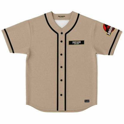 Tan Jurassic Park Rave Baseball Jersey