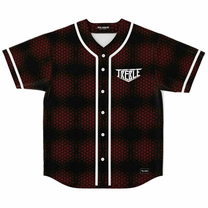 Treble Black Repeating Red Rave Baseball Jersey