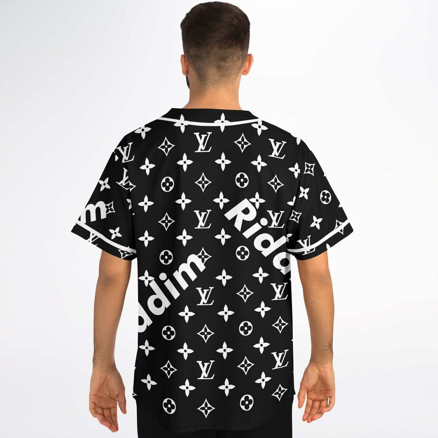 Black Repeating Luxury Rave Baseball Jersey