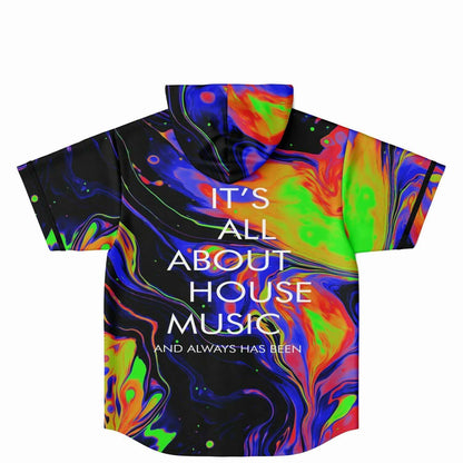 Black Fluid Psychedelic Rave Hooded Baseball Jersey