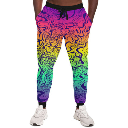 Full Rainbow Trippy Liquid Rave Joggers
