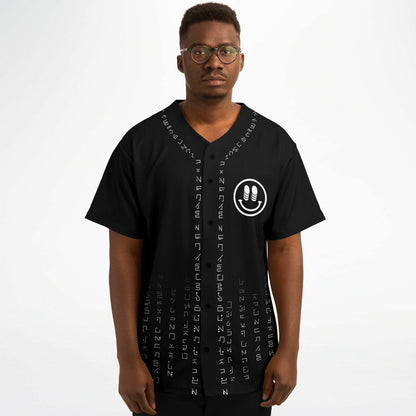 Black Smiley Face Rave Baseball Jersey