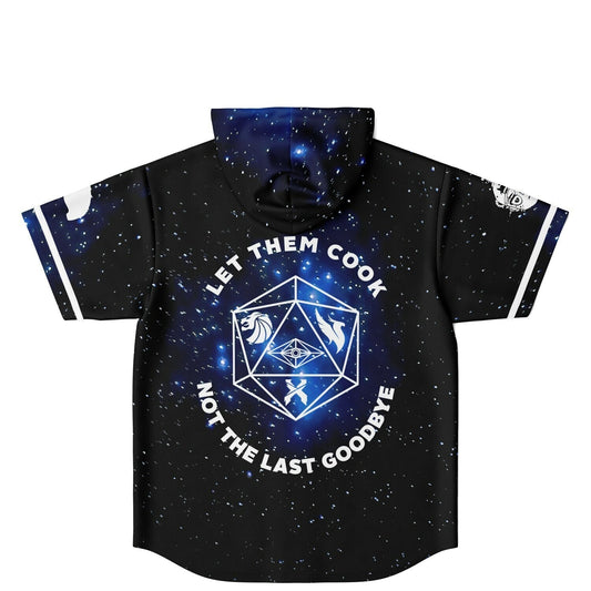 Black Cosmic Starry Rave Hooded Baseball Jersey