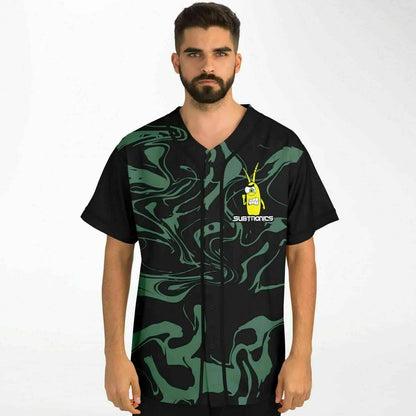Subtronics Black Dark Green Liquid Rave Baseball Jersey