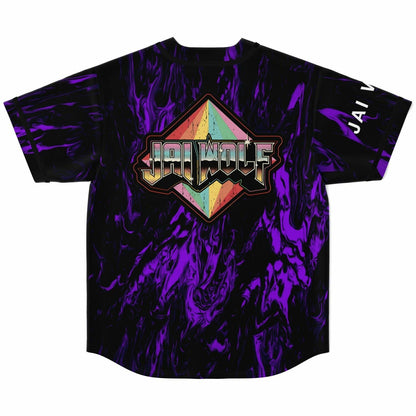 Jai Wolf Black Vivid Purple Liquid Rave Baseball Jersey