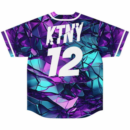 Teal Shattered Rave Baseball Jersey