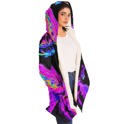 Black Psychedelic Liquid Rave Cloak