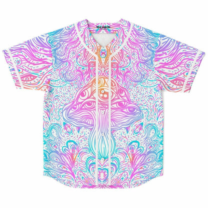 White Psychedelic Mushrooms Rave Baseball Jersey