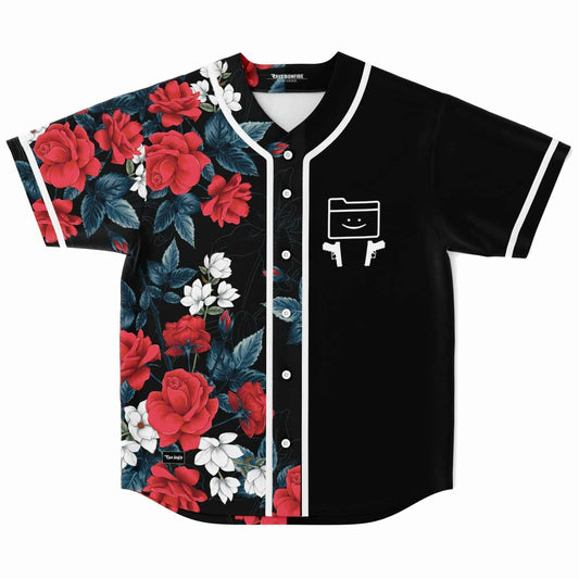 Spooky Signals Black Split Rave Baseball Jersey