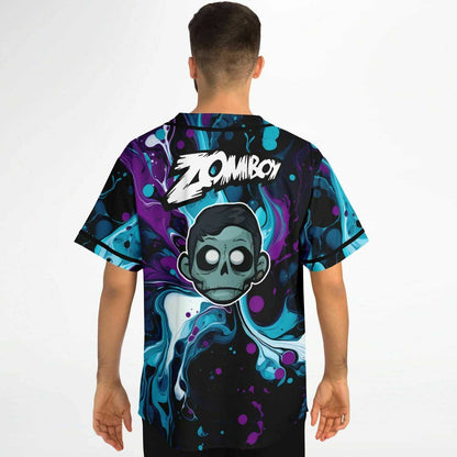 Zomboy Teal Swirled Marble Rave Baseball Jersey