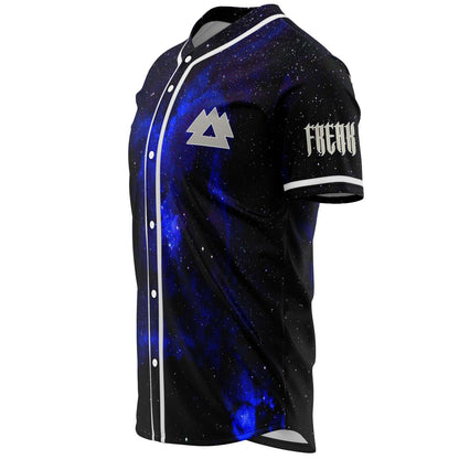 Space Jesus Black Blue Cartoon Man Rave Baseball Jersey