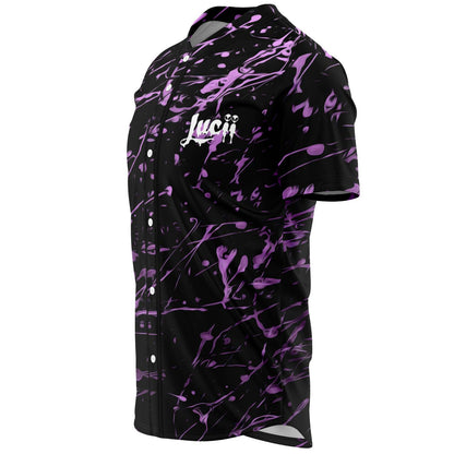 Lucii Black Purple Paint Rave Baseball Jersey