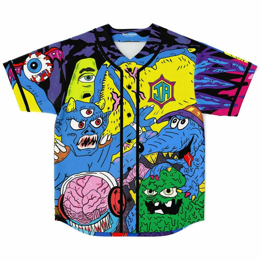 Audiffred Vivid Cartoon Monsters Rave Baseball Jersey