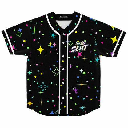Black Scattered Colorful Rave Baseball Jersey