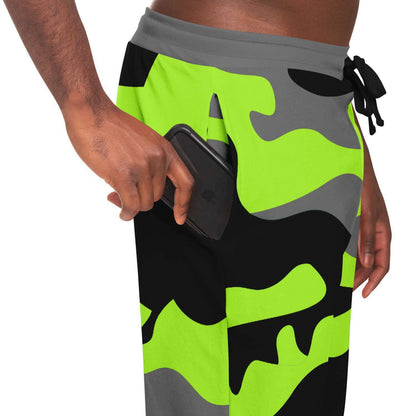 Neon Lime Camouflage Rave Joggers