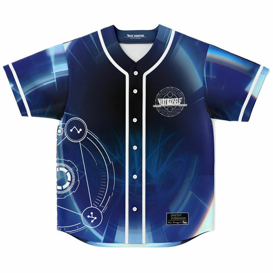 Virtual Self Deep Blue Sci Fi Rave Baseball Jersey