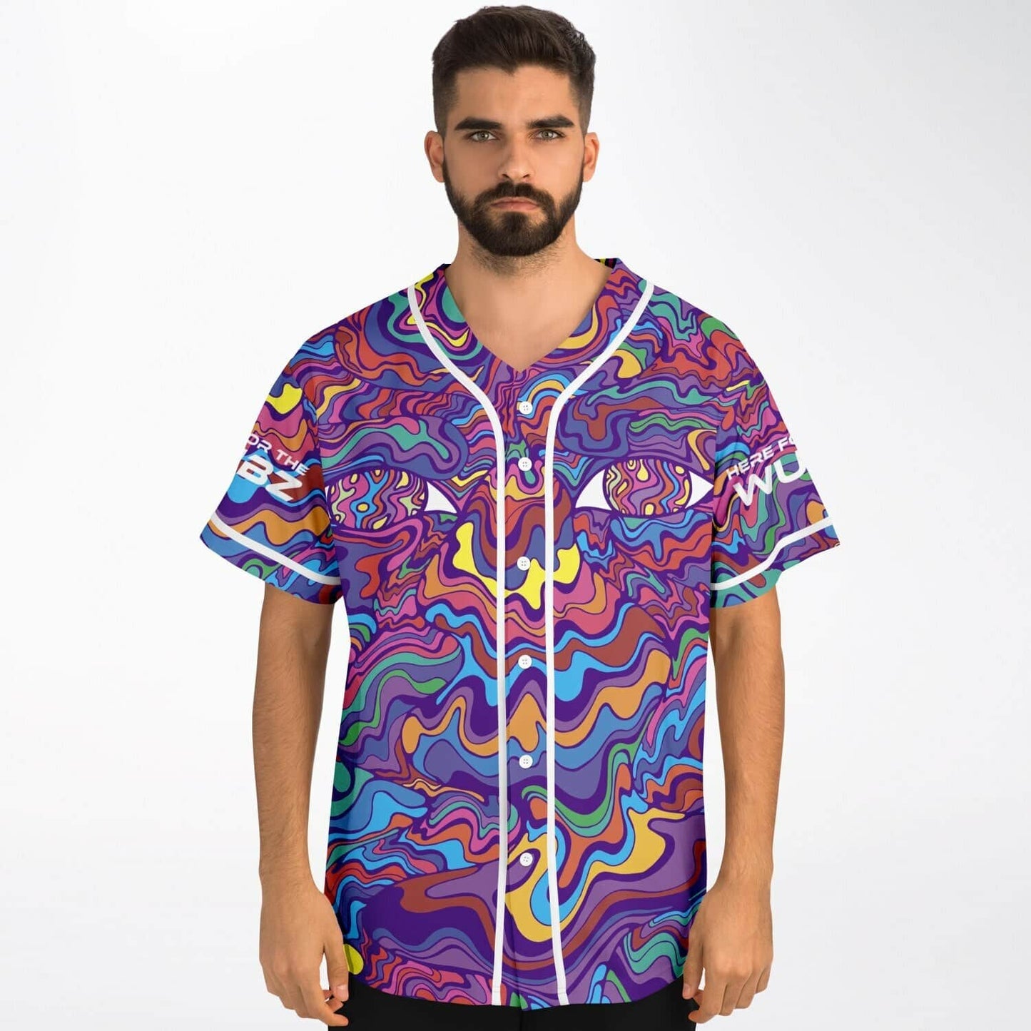 LSDREAM Vivid Psychedelic Liquid Marbled Rave Baseball Jersey