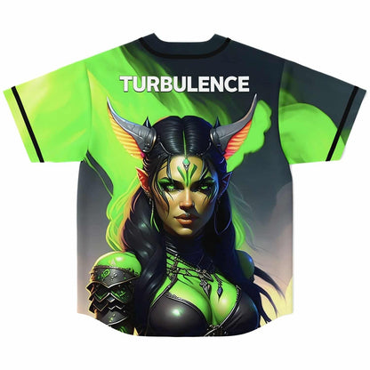 Polarity Bright Neon Green Flame Rave Baseball Jersey
