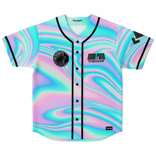 Pastel Holographic Swirling Marble Rave Baseball Jersey