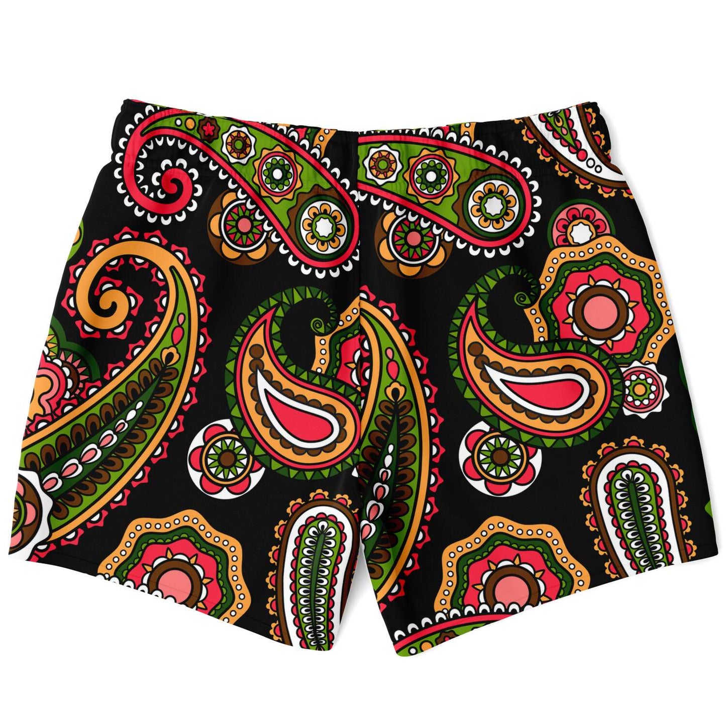 Black Paisley Rave Swim Trunks