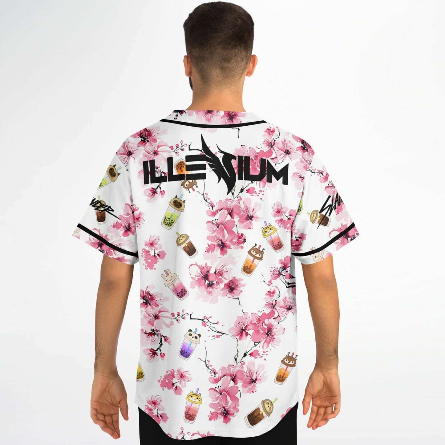 Illenium White Watercolor Sakura Rave Baseball Jersey