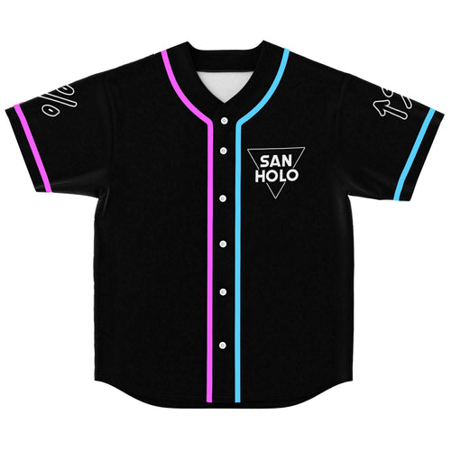 San Holo Black Minimal Neon Rave Baseball Jersey