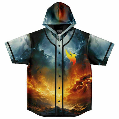 Illenium Orange Fiery Flaming Phoenix Rave Hooded Baseball Jersey