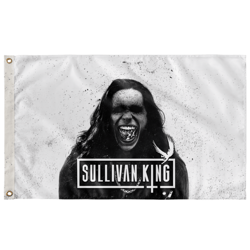 Sullivan King Black White Grayscale Photo Rave Flag